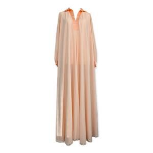Vintage LUCIE ANN Peach Collared Kaftan Robe ~ Sz Petite